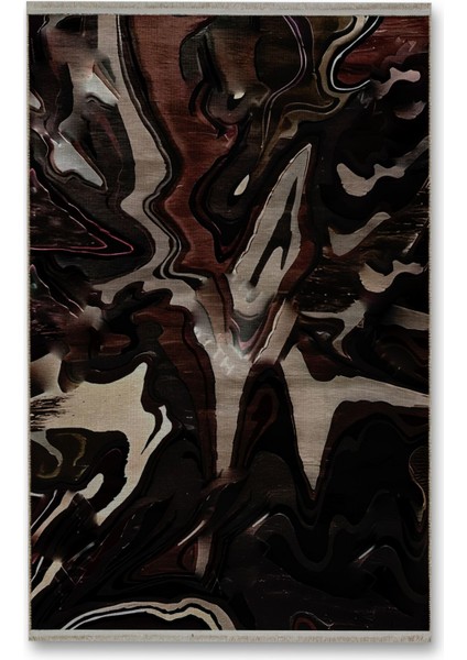 Shape Koleksiyonu Siyah Kahve Bej Tonlarda Dokuma Taban Saçaklı Modern Dekoratif Halı SHAPE113 fırsatları
