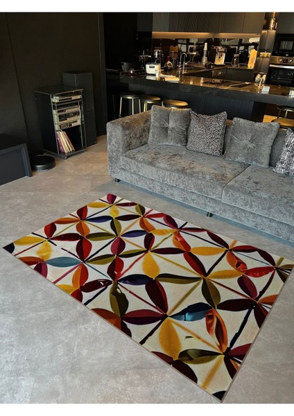 Shape Koleksiyonu Çok Renkli Soyut Desenli Dokuma Taban Modern Dekoratif Halı SHAPE76 fiyatları