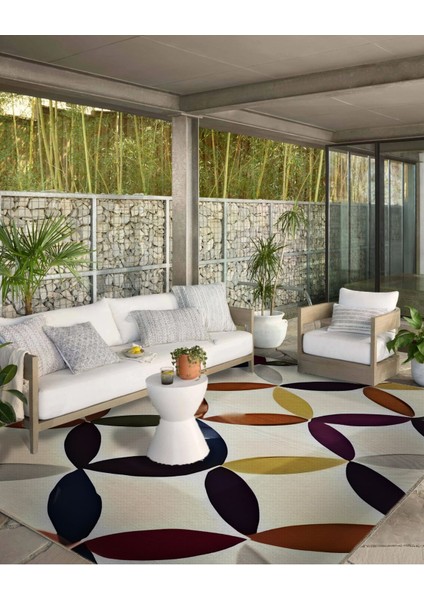 Shape Koleksiyonu Çok Renkli Soyut Desenli Dokuma Taban Modern Dekoratif Halı SHAPE77 modelleri