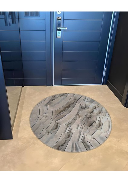 Shape Koleksiyonu Yuvarlak Bej Tonlarda Desenli Dokuma Taban Halı SHAPE120 fırsatları