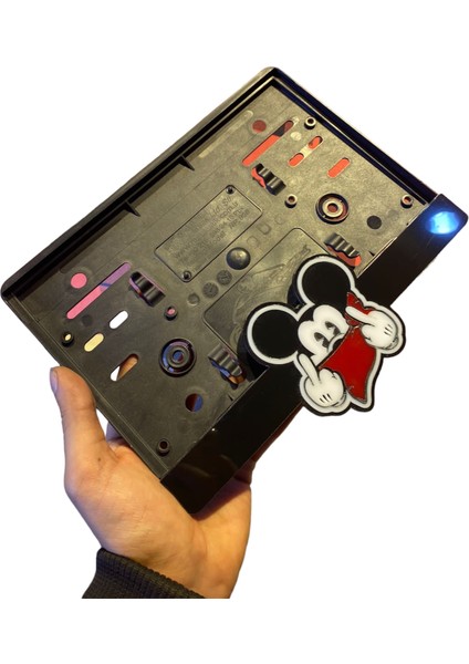 Mickey Mouse Lüx Motosiklet Pleksi Plakalık