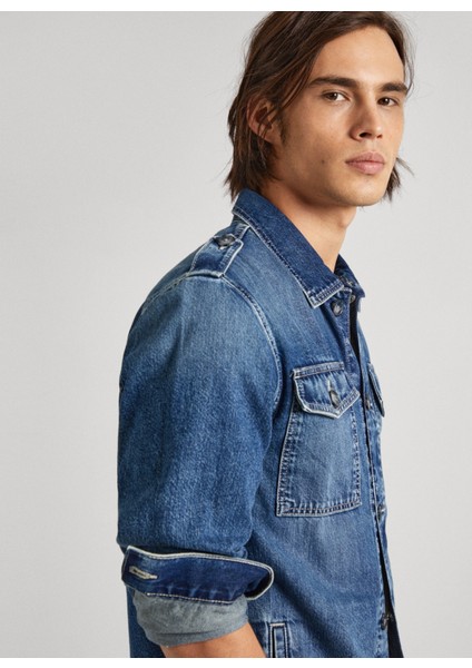 Erkek Denim Ceket PM402886 000 Luka Stencıl modelleri