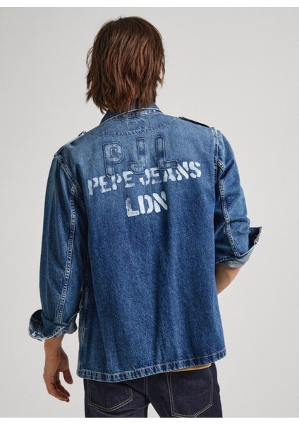 Erkek Denim Ceket PM402886 000 Luka Stencıl fırsatları