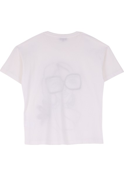 Bisiklet Yaka Baskılı Kırık Beyaz Kadın T-Shirt F4WL-TST0232 fiyatları