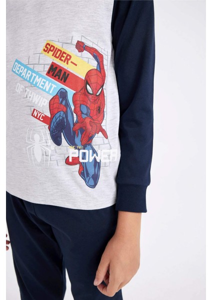 Erkek Çocuk Pijama Takımı Marvel Spiderman Uzun Kollu Üst Uzun Alt D3619A824WN