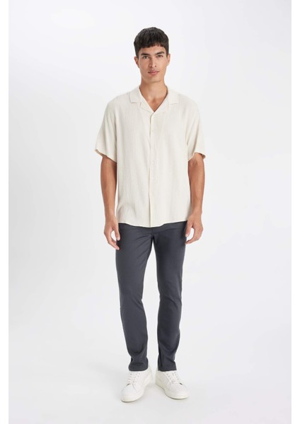 Pantolon Slim Fit Dar Kesim Cepli Dar Paça C9436AX24AU