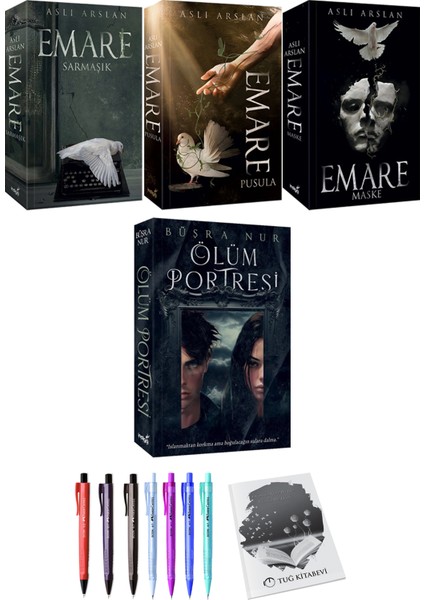 Emare: Sarmaşık - Pusula - Maske - Ölüm Portresi + Kalem + Not Defteri
