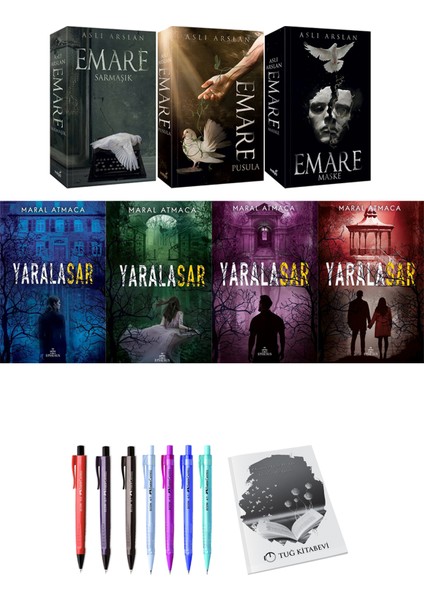 Emare: Sarmaşık - Pusula - Maske - Yaralasar 1-2-3-4 + Kalem + Not Defteri