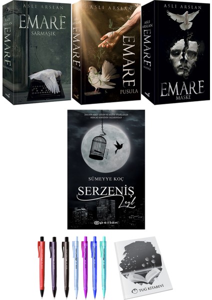 Emare: Sarmaşık - Pusula - Maske - Serzeniş Leyl + Kalem + Not Defteri