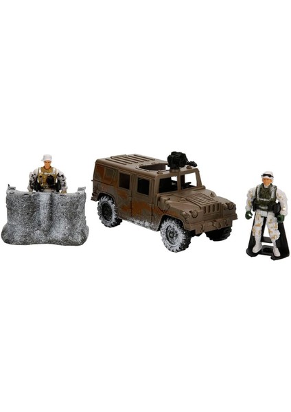 S00007085 Sesli ve Işıklı Kar Temalı Askeri Araçlar Oyun Seti Jeep