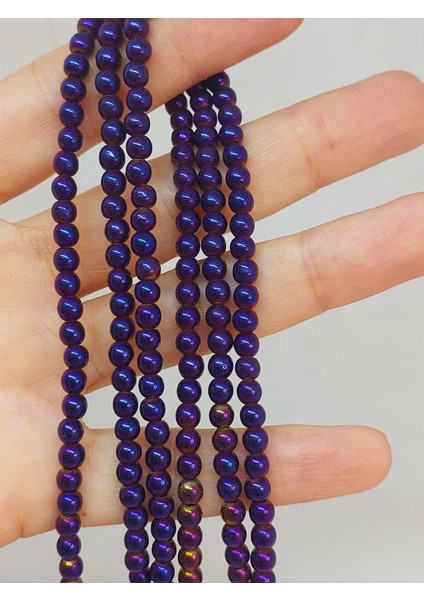 Çeyrek Dizi (9cm Uzunluğundadır!) Hematit Taşı Çeyrek Dizi 4mm (48176)