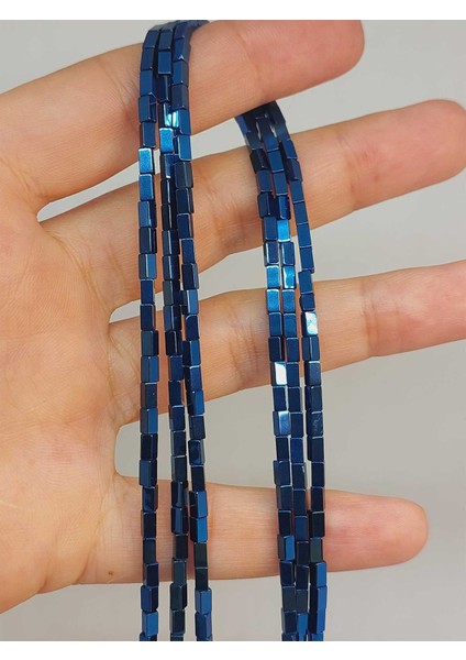 Çeyrek Dizi (9cm Uzunluğundadır!) Hematit Taşı Çeyrek Dizi 2*4mm (49660)