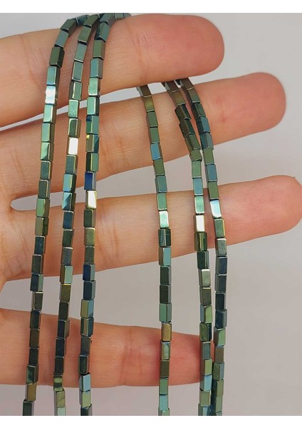 Çeyrek Dizi (9cm Uzunluğundadır!) Hematit Taşı Çeyrek Dizi 2*4mm (49666)