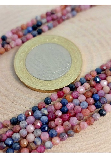 Çeyrek Dizi (9cm Uzunluğundadır!) Yakut & Safir Açık Renkler Çeyrek Dizi 2.5mm (45444) modelleri