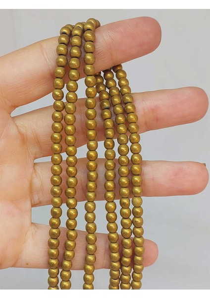 Çeyrek Dizi (9cm Uzunluğundadır!) Hematit Taşı Çeyrek Dizi 4mm (48178)