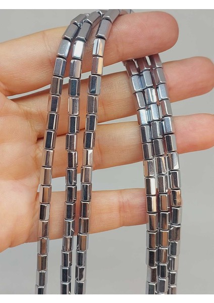 Çeyrek Dizi (9cm Uzunluğundadır!) Hematit Taşı Çeyrek Dizi 3.5*6mm (48186)