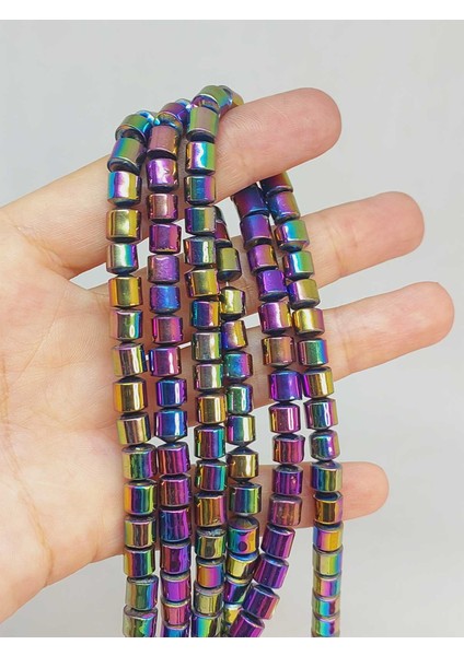 Çeyrek Dizi (9cm Uzunluğundadır!) Hematit Taşı Çeyrek Dizi 6*6mm (48192)