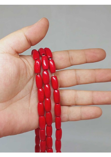 Çeyrek Dizi (9cm Uzunluğundadır!) Ahşap Silindir Kesim Çeyrek Dizi 7*14MM Kırmızı (51428)