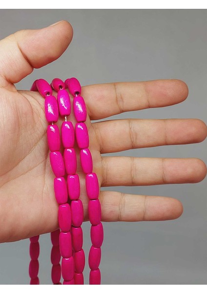 Çeyrek Dizi (9cm Uzunluğundadır!) Ahşap Silindir Kesim Çeyrek Dizi 7*14MM Pembe (51436)