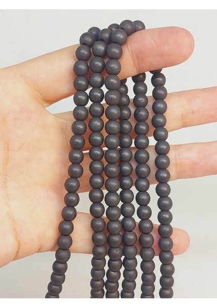 Çeyrek Dizi (9cm Uzunluğundadır!) Hematit Taşı Çeyrek Dizi 6mm (48122)