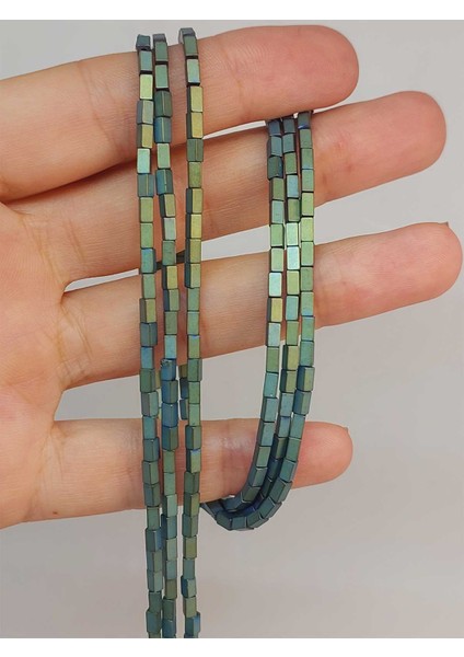 Çeyrek Dizi (9cm Uzunluğundadır!) Hematit Taşı Çeyrek Dizi 2*4mm (49662)