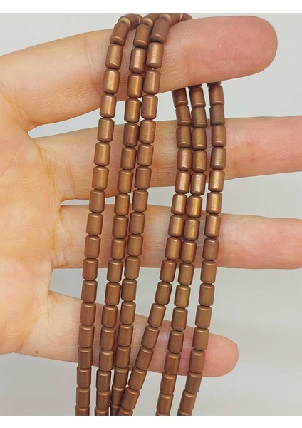 Çeyrek Dizi (9cm Uzunluğundadır!) Hematit Taşı Çeyrek Dizi 4*5.5mm (48142)