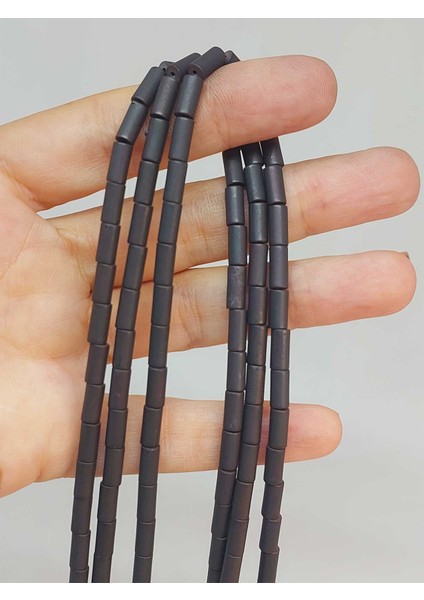 Çeyrek Dizi (9cm Uzunluğundadır!) Hematit Taşı Çeyrek Dizi 3.5*8mm (48198)