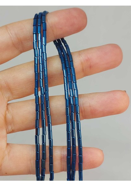 Çeyrek Dizi (9cm Uzunluğundadır!) Hematit Taşı Çeyrek Dizi 2*4mm (48154)