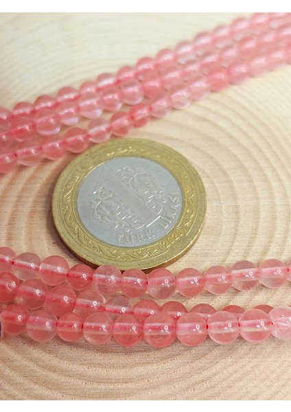 Çeyrek Dizi (9cm Uzunluğundadır!) Gül Kuvars Taşı Çeyrek Dizi 4-4.5mm Aralığı modelleri