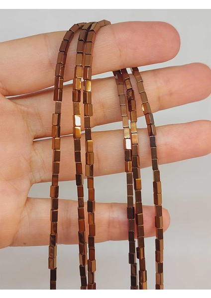Çeyrek Dizi (9cm Uzunluğundadır!) Hematit Taşı Çeyrek Dizi 2*4mm (49664)