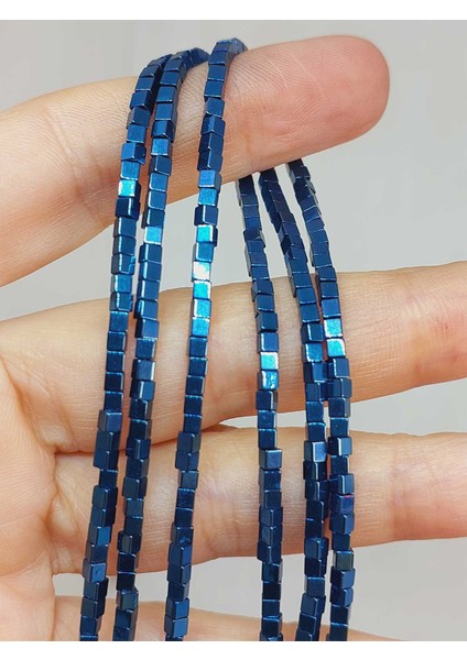 Çeyrek Dizi (9cm Uzunluğundadır!) Hematit Taşı Çeyrek Dizi 2*2mm (49648)