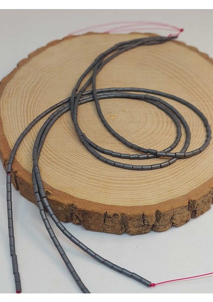 Çeyrek Dizi (9cm Uzunluğundadır!) Hematit Taşı Çeyrek Dizi 2*4mm (48152) fırsatları