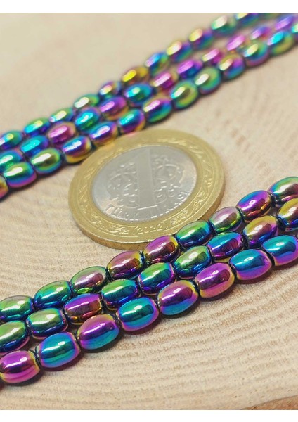 Çeyrek Dizi (9cm Uzunluğundadır!) Hematit Taşı Arpa Kesim Çeyrek Dizi 4*5.5mm (49632) modelleri