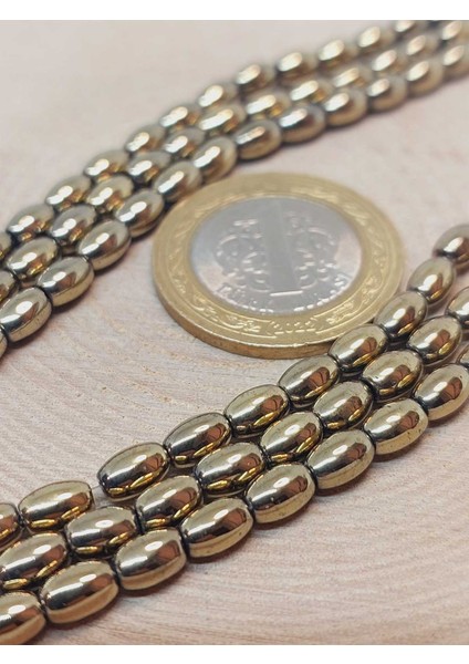 Çeyrek Dizi (9cm Uzunluğundadır!) Hematit Taşı Arpa Kesim Çeyrek Dizi 4*5.5mm (49634) modelleri