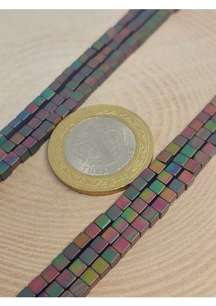 Çeyrek Dizi (9cm Uzunluğundadır!) Hematit Taşı Küp Şekilli 3mm Çeyrek Dizi (48120) modelleri