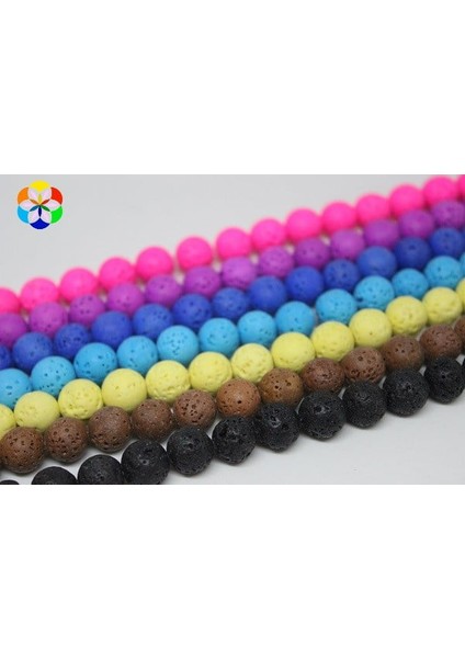 Çeyrek Dizi (9cm Uzunluğundadır!) Lav Taşı Sarı Renkli Çeyrek Dizi 10MM