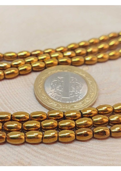 Çeyrek Dizi (9cm Uzunluğundadır!) Hematit Taşı Arpa Kesim Çeyrek Dizi 4*5.5mm (49642) modelleri