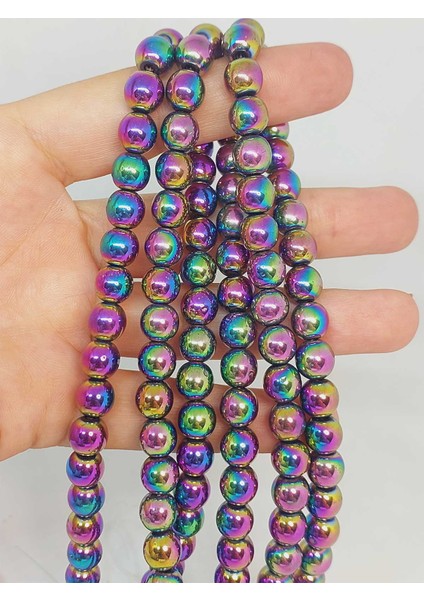 Çeyrek Dizi (9cm Uzunluğundadır!) Hematit Taşı Çeyrek Dizi 8mm (48104)