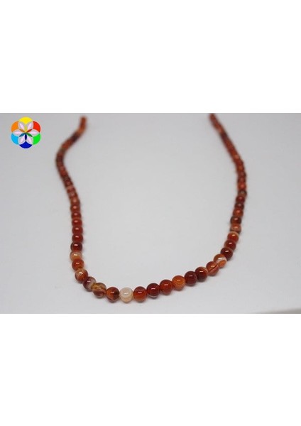 Çeyrek Dizi (9cm Uzunluğundadır!) Akik Taşı Çeyrek Dizi 6mm (7666)