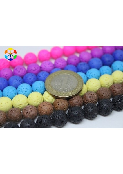 Çeyrek Dizi (9cm Uzunluğundadır!) Lav Taşı Fosforlu Pembe Renkli Çeyrek Dizi 10MM fırsatları