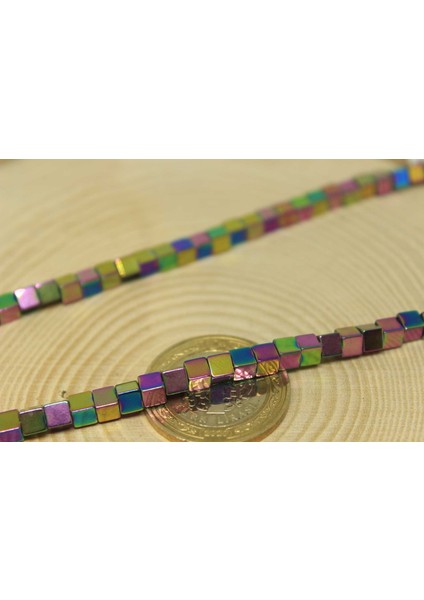 Çeyrek Dizi (9cm Uzunluğundadır!) Hematit Taşı Küp Şekilli 4mm Çeyrek Dizi (24450) modelleri