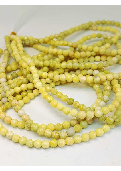 Çeyrek Dizi (9cm Uzunluğundadır!) Peridot (Zebercet) Taşı Açık Yeşil-Beyaz Alacalı Faset Kesim Çeyrek Dizi 6mm fırsatları