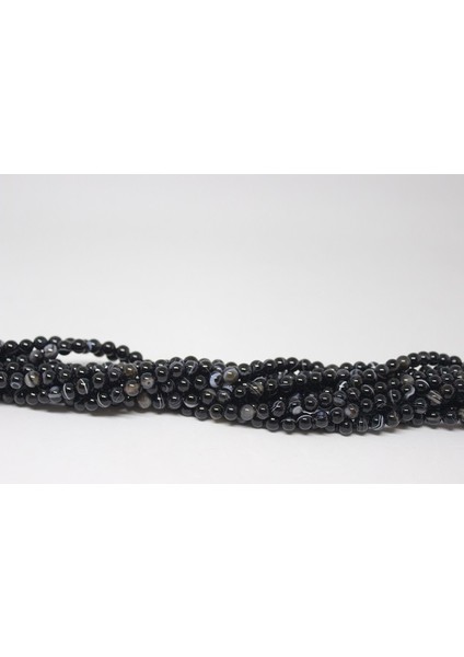 Çeyrek Dizi (9cm Uzunluğundadır!) Akik Taşı Çeyrek Dizi 6mm (17309)