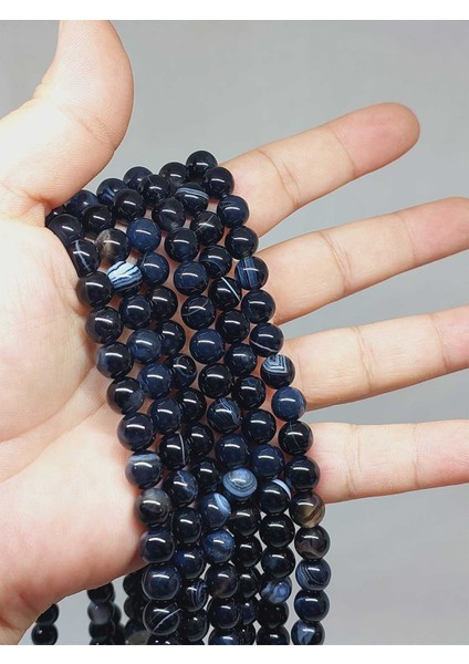 Çeyrek Dizi (9cm Uzunluğundadır!) Akik Taşı Çeyrek Dizi 8mm (51330)