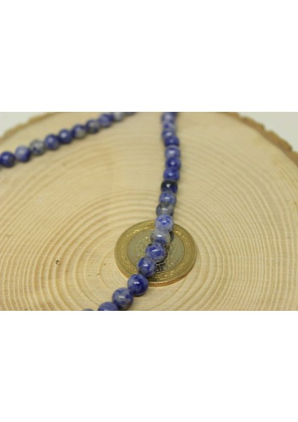 Çeyrek Dizi (9cm Uzunluğundadır!) Sodalit Taşı Çeyrek Dizi 6mm modelleri