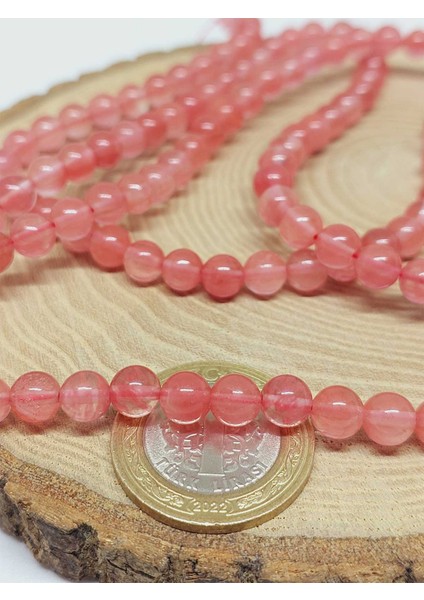 Çeyrek Dizi (9cm Uzunluğundadır!) Gül Kuvars Taşı Çeyrek Dizi 6mm (51362) fırsatları