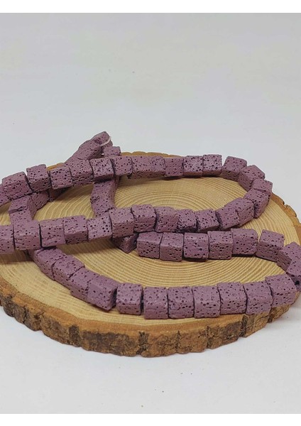 Çeyrek Dizi (9cm Uzunluğundadır!) Lav Taşı Mor Küp Şekilli Çeyrek Dizi 10*10MM (51628) modelleri