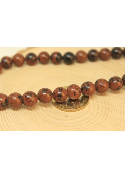 Çeyrek Dizi (9cm Uzunluğundadır!) Kahverengi Obsidyen Taşı Çeyrek Dizi 10MM (25890) modelleri