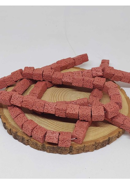 Çeyrek Dizi (9cm Uzunluğundadır!) Lav Taşı Pembe Küp Şekilli Çeyrek Dizi 12*12MM (51626) modelleri