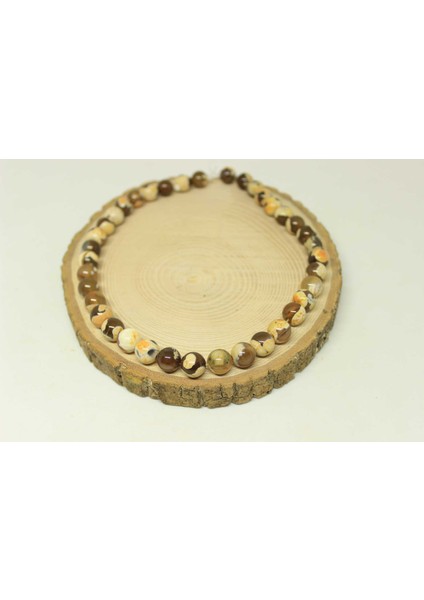 Çeyrek Dizi (9cm Uzunluğundadır!) Akik Taşı Çeyrek Dizi 10MM (22430)